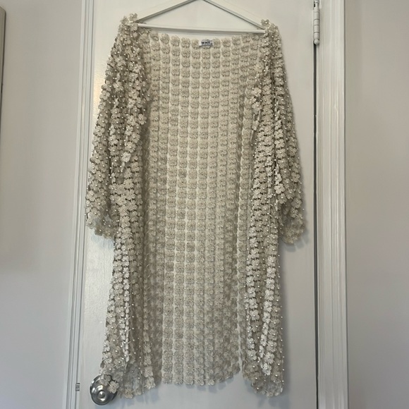 Vintage Pearl Beaded Cardigan Duster - Picture 1 of 9